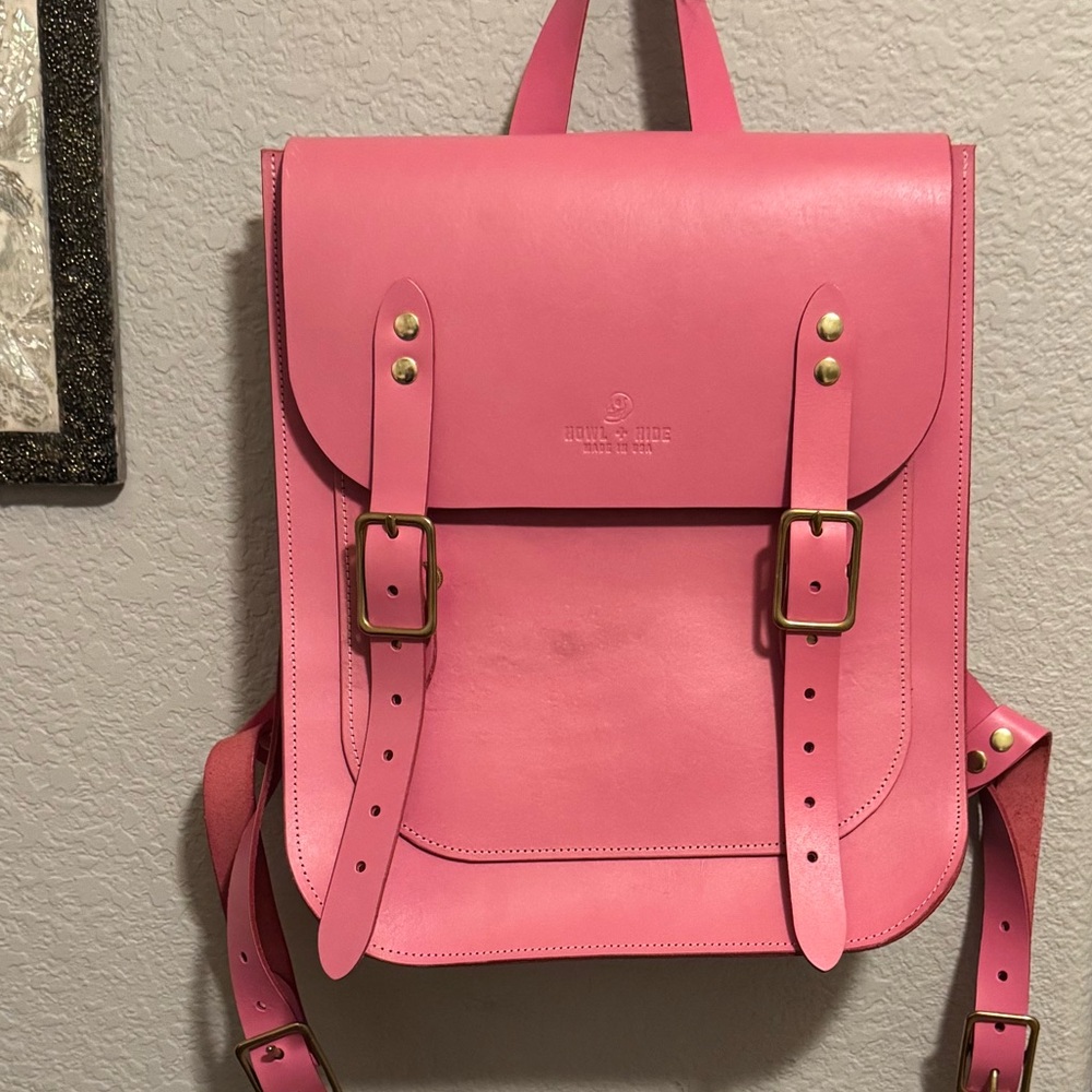 Howl + hide Pink Leather Backpack